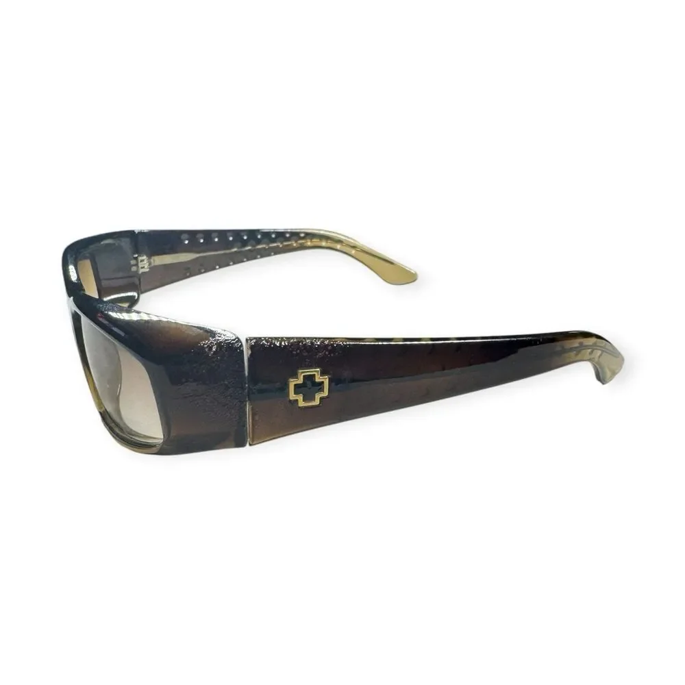 Spy Optic Logan Brown Sunglasses Wrap Y2K Brown Lenses